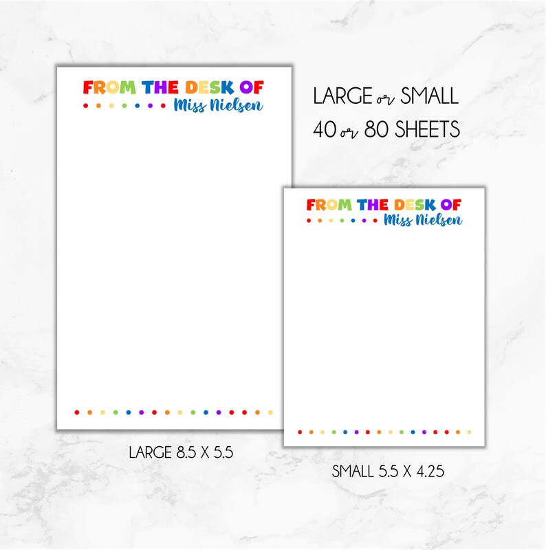 From the Desk of Notepad, Personalized Note Pad, Teacher Note Pad ...