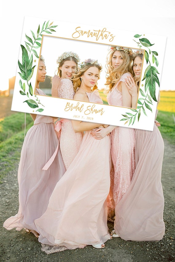 Bridal shower Photo Prop, Greenery Bridal shower photo booth frame, Bridal Shower decoration, Landscape photo frame, Botanical photo frame Il_570xn