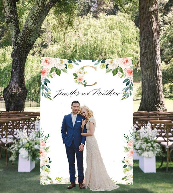 Monogram Backdrop, Blush Wedding Backdrop, Photo Booth Props, Monogram Last Name Backdrop Wedding Aisle Decor Custom Reception Backdrop Idea Il_570xn