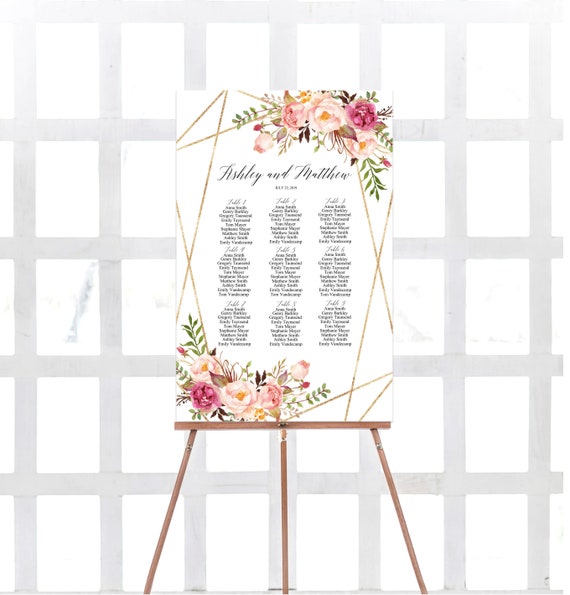 Modern Seating Chart Wedding