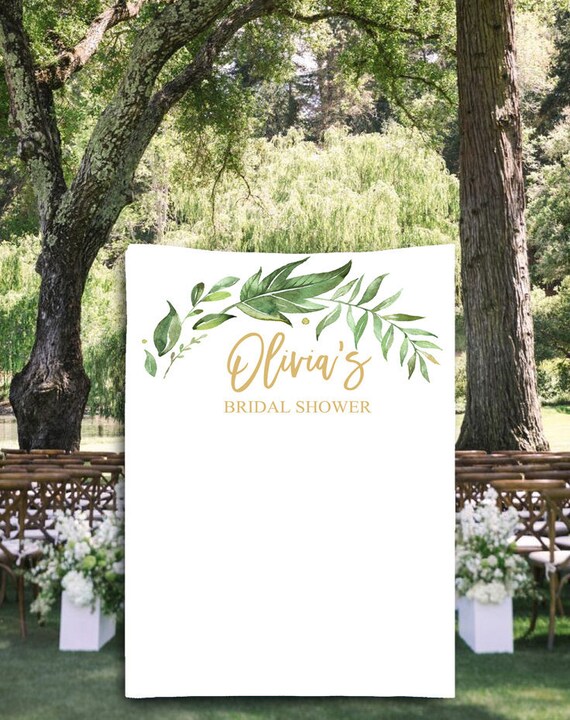 Bridal Shower Photo Backdrop, Greenery Shower Photo Backdrop, Greenery Shower Photo Banner, Greenery Engagement Party, Bridal Party Decor Il_570xn