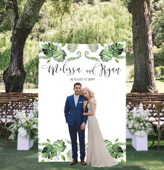 Monstera Wedding Decorations, Tropical Wedding Photo Booth Backdrop, Palm Leaves Wedding Decor, Wedding Backdrop Curtain, Fabric Backdrop Il_570xn
