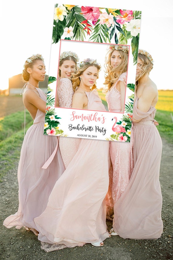 Bachelorette Party Photo Prop, Tropical Bachelorette Party photo booth frame, Flamingo Bachelorette Party decoration,Hawaiian Bachelorette Il_570xn