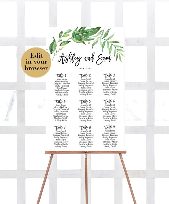 Modern Wedding Seating Chart