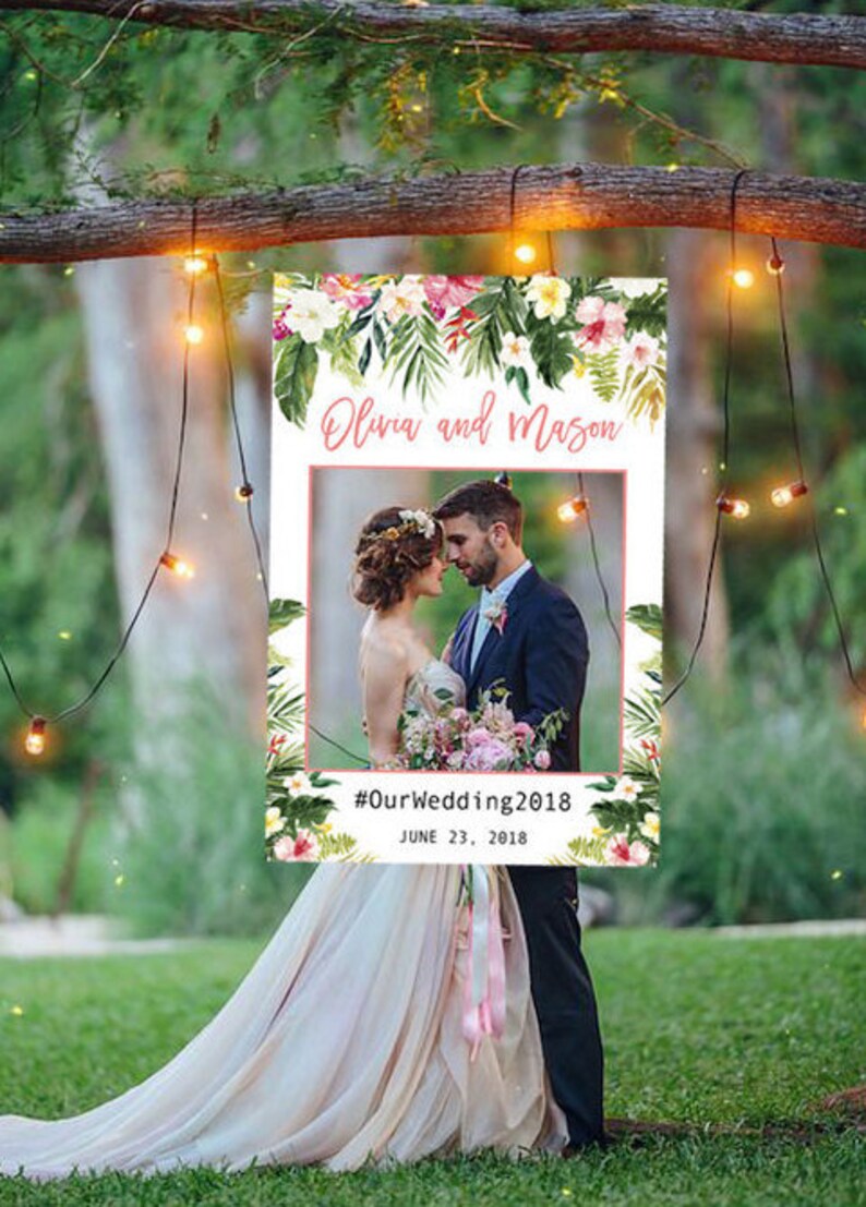 Wedding Photo Prop Tropical Wedding Photo Booth Frame Escape Etsy