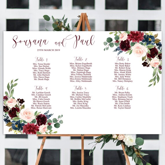 Wedding Seating Chart List