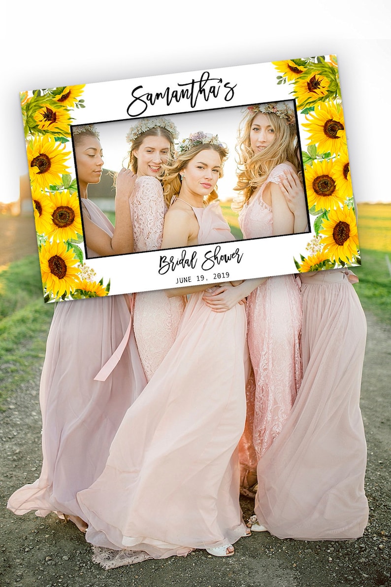 Personalized Bridal Shower Photo Booth Frame Sunflower Bridal Etsy