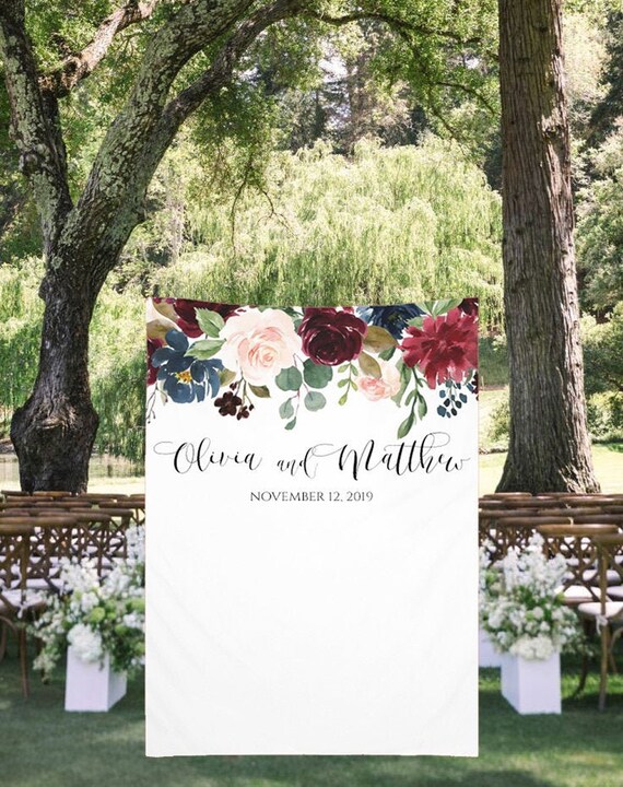 Wedding Photo Backdrop, Fall Wedding Decor, Photo Booth Backdrop, Wedding Backdrop curtain, Wedding ceremony backdrop, Burgundy backdrop Il_570xn