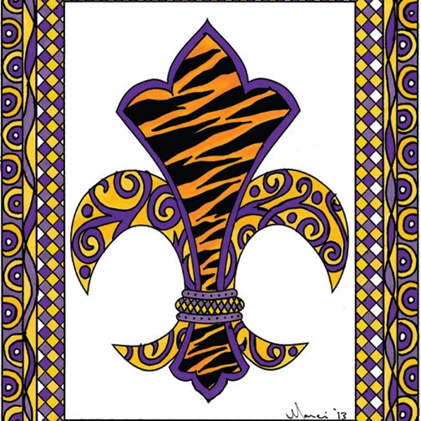 Tiger Fleur De Lis