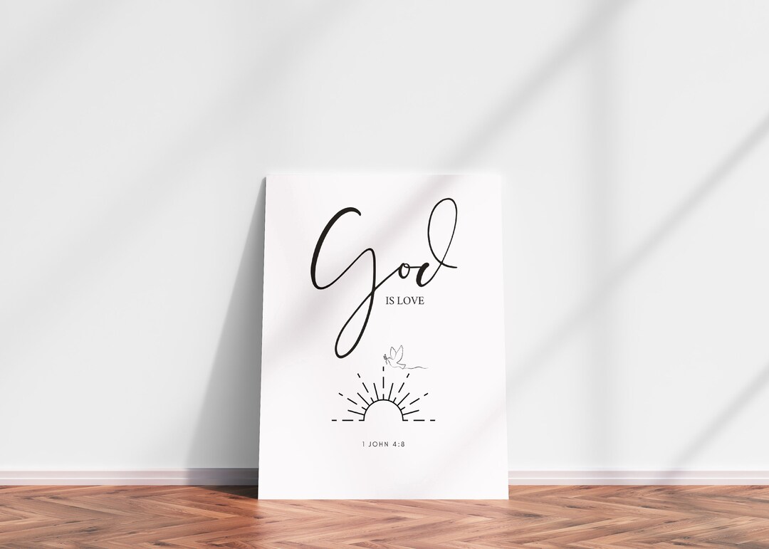 God is Love, Bible Verse, Printable, Instant Download, Wall Art ...