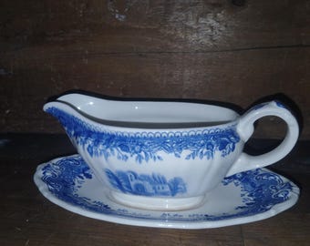 Villeroy & Boch Burgenland blau kleine Sauciere 2teilig Buttersauciere