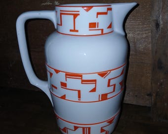 Porzellan  Kakaokanne Spritzdekor art deco
