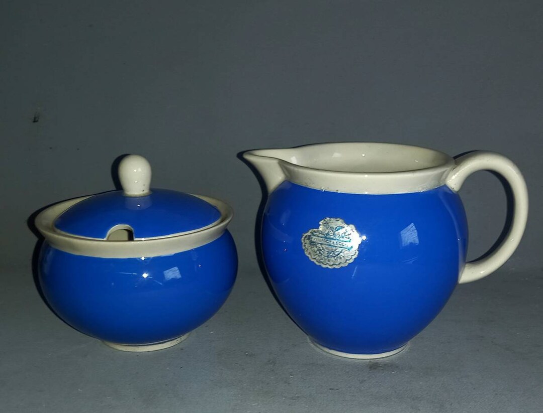 Villeroy & Boch 6884 Blue Milk Jug and Sugar Bowl Large Etsy