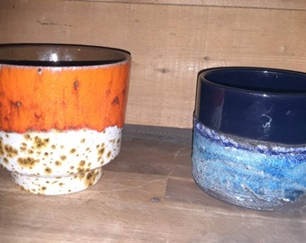 Marei fat lava flower pot Capri or Orange to choose from
