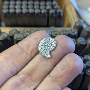Ammonite Fossil Pendant: Sterling Silver Sea Snail Charm
