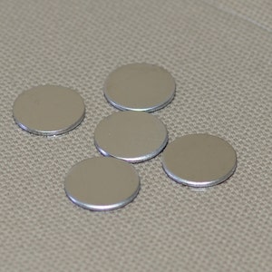 Sterling silver 1/2 inch 20 gauge discs qty 5 image 1