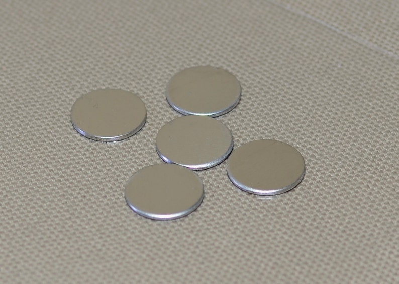 Sterling silver 1/2 inch 20 gauge discs qty 5 image 1