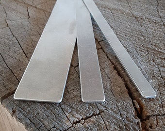 14 gauge aluminum bracelet blanks 5/16 inch wide with rounded corner - satin finish - ready to stamp