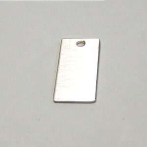1/2 en x 1 en argent massif rectangle stamping blanc - tag calibre 16 - breloque en argent sterling-