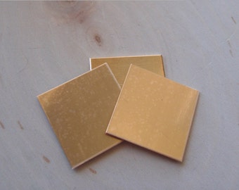 Bronze square 1 inch by 1 inch stamping blanks in 20 gauge