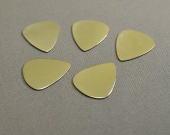 Brass blank guitar picks 20 gauge Play Ready - 5pc - playable and usable