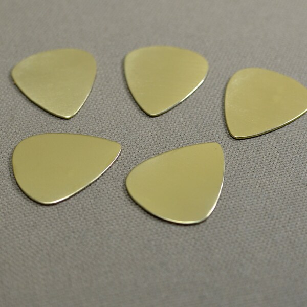 Brass blank guitar picks 20 gauge Play Ready - 5pc - playable and usable