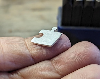 Sterling silver puzzle piece cut out - 18 gauge - solder accent - 1pc