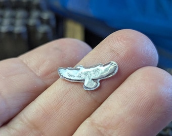 Sterling Silver Bird Charm: Flying Eagle Pendant for Jewelry Making