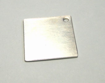 1 inch sterling silver square stamping blank in 16 gauge