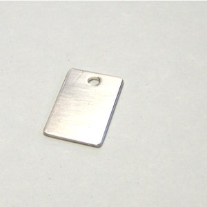 Pièce d&#39;estampage rectangulaire en argent sterling de 1/2 x 3/4 po. - étiquette - breloque en argent sterling - calibre 16