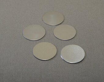 1 1/8 inch 18 gauge sterling silver discs for jewelry  qty 5