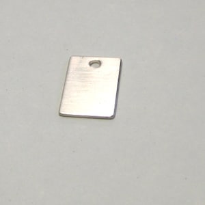 1/2 en x 3/4 en argent massif rectangle stamping blanc - tag calibre 18 - breloque en argent sterling-