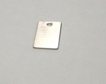 1/2 in x 3/4 in sterling silver rectangle stamping blank - tag - sterling charm - 18 gauge