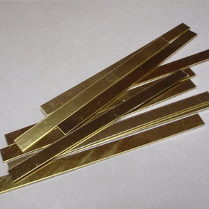 10pc x 1/4 inch by 4 inch brass strip for jewelry making 20 gauge brass strip