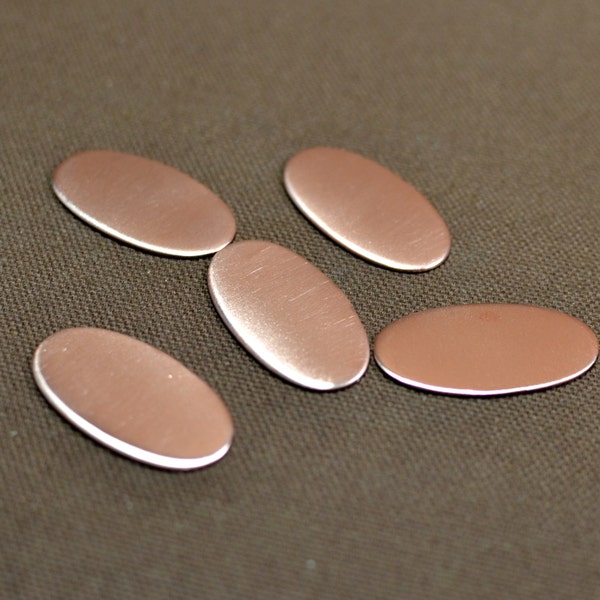 Oval copper stamping and jewelry blanks Qty 5