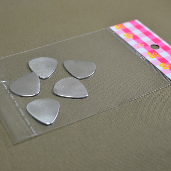 Small aluminum guitar picks 18 gauge Qty 5 Play Ready Blanks