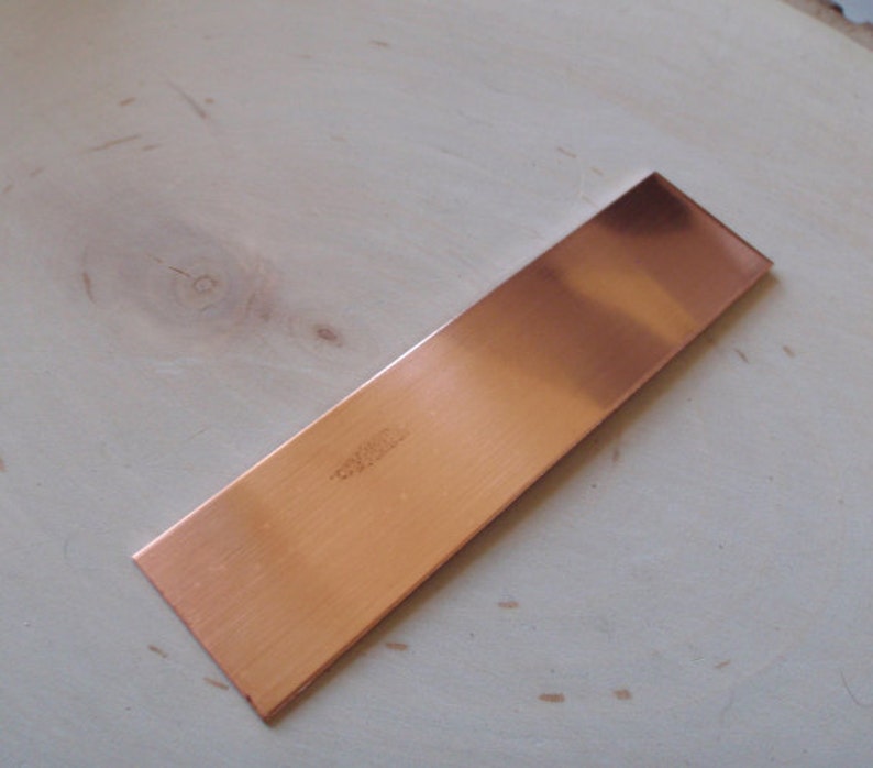 18 gauge copper strip 3/4 inch by 4 inch , bracelet blanks, copper stamping blank, money clip image 1