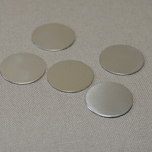 1 1/8 inch Sterling silver 20 gauge discs stamping blanks qty 5
