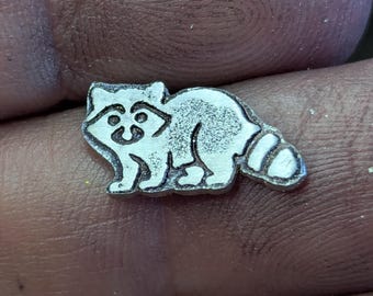Raccoon solder accent or charm for jewelry making - jewelry findings