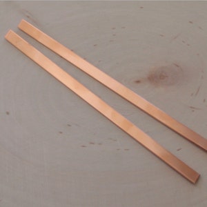 14 gauge 3/16 inch copper bracelet blanks , copper strips , copper cuff blanks - QTY 2