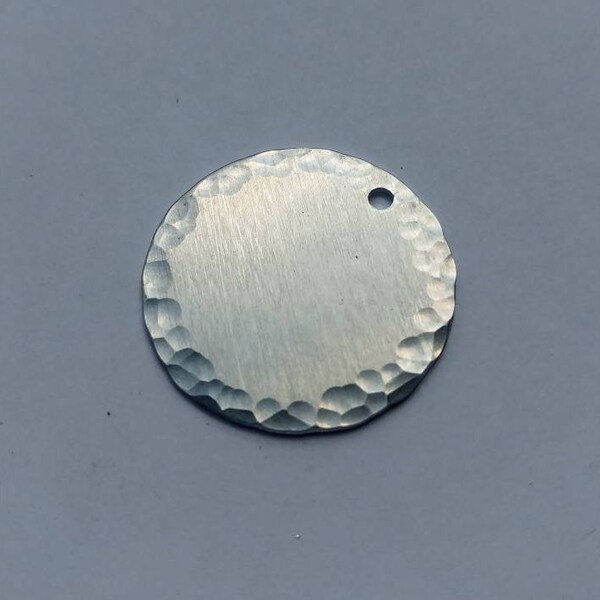 Hammered aluminum disc stamping blank - 18 gauge - Qty 5 - 1/2 inch in diameter