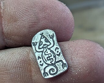 Sterling silver lizard or gecko embellishments , findings and more - made with a texture plate - hammered texture on back