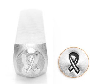 Breast cancer metal design stamp - outline 6mm metal punch