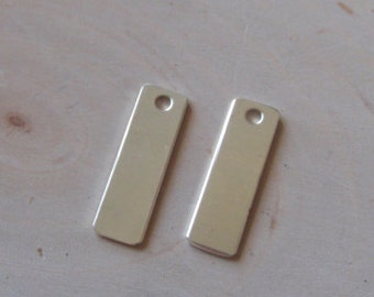 1 pc 18 gauge sterling silver tags , 5/16 inch by 1 3/4 inch rectangle stamping blanks