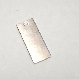 1/2 po x 1 1/4 en argent sterling rectangle stamping blanc - tag calibre 18 - breloque en argent sterling-