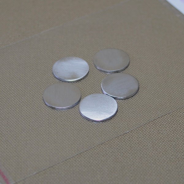 Aluminum 3/4 inch 18 gauge blank jewelry discs qty 5