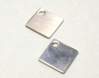 22 gauge sterling silver square stamping blank 1/2 inch by 1/2 inch - charm blank - square charm blank