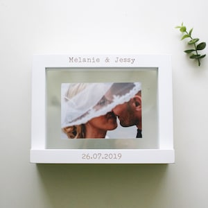 Personalized Wedding Sand Ceremony Photo Frame - Unity Sand Picture Frame - Wedding Gift - Anniversary Gift - Naming Day Sand Ceremony Frame
