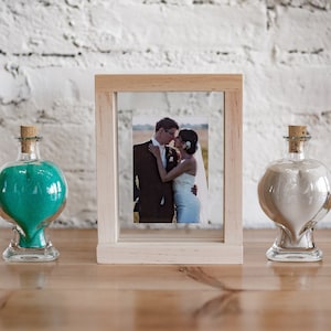 Personalized Wedding Sand Ceremony Photo Frame Set: Wooden Unity Keepsake