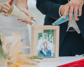 Minimalist, Modern, Bohemian, Barn Wedding | Sand Ceremony Photo Frame  | Unity Wedding Ceremony | Wedding 2021
